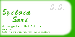 szilvia sari business card
