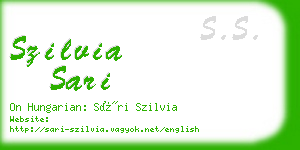 szilvia sari business card